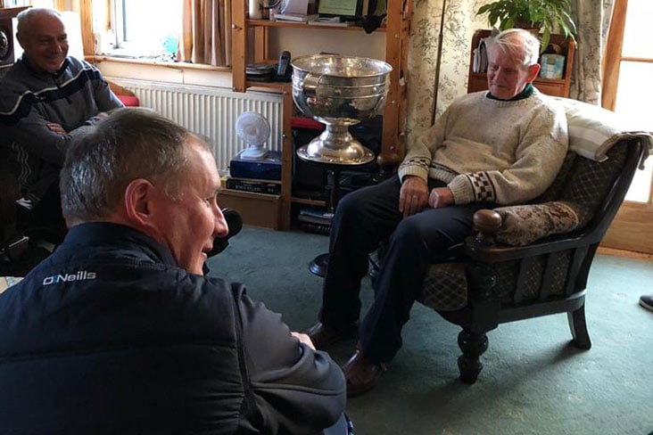 Dublin manager Jim Gavin with Des 'Snitchy' Ferguson and his son Conor