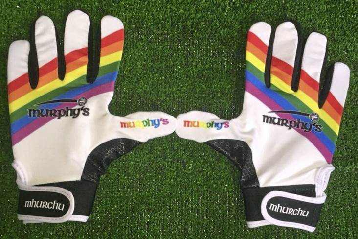 Rainbow store football gloves